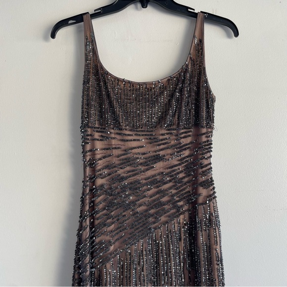 Adrianna Papell Tan Silver Sequins Sleeveless Maxi Dress - 22662 - Picture 2 of 13